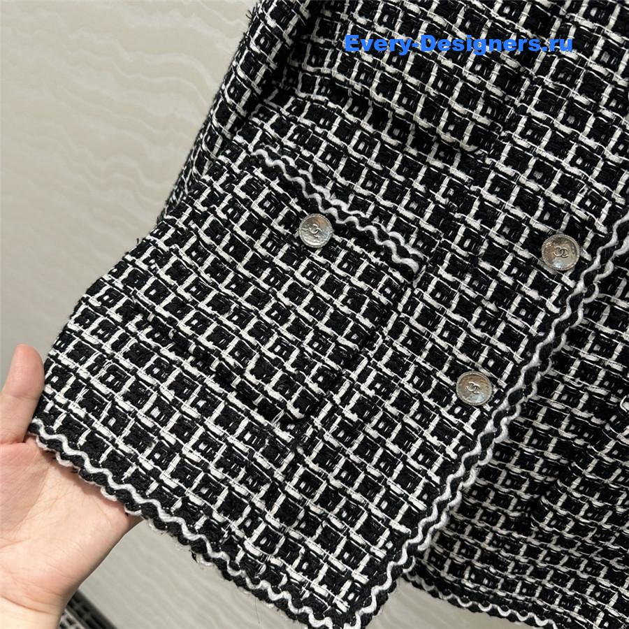 Ch**el check soft tweed jacket