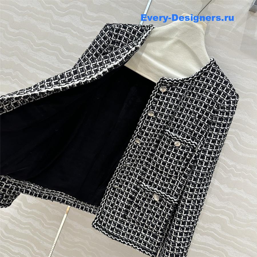 Ch**el check soft tweed jacket