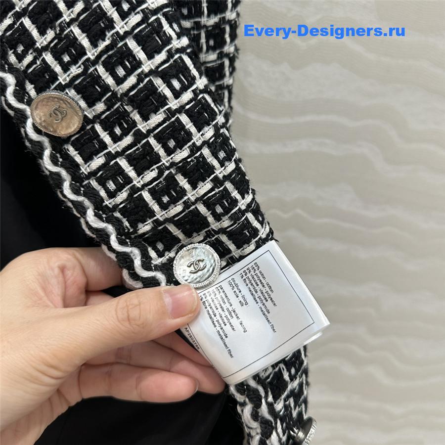 Ch**el check soft tweed jacket