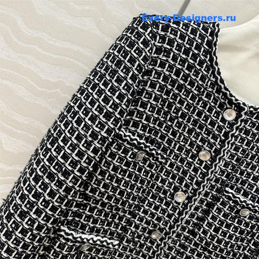 Ch**el check soft tweed jacket