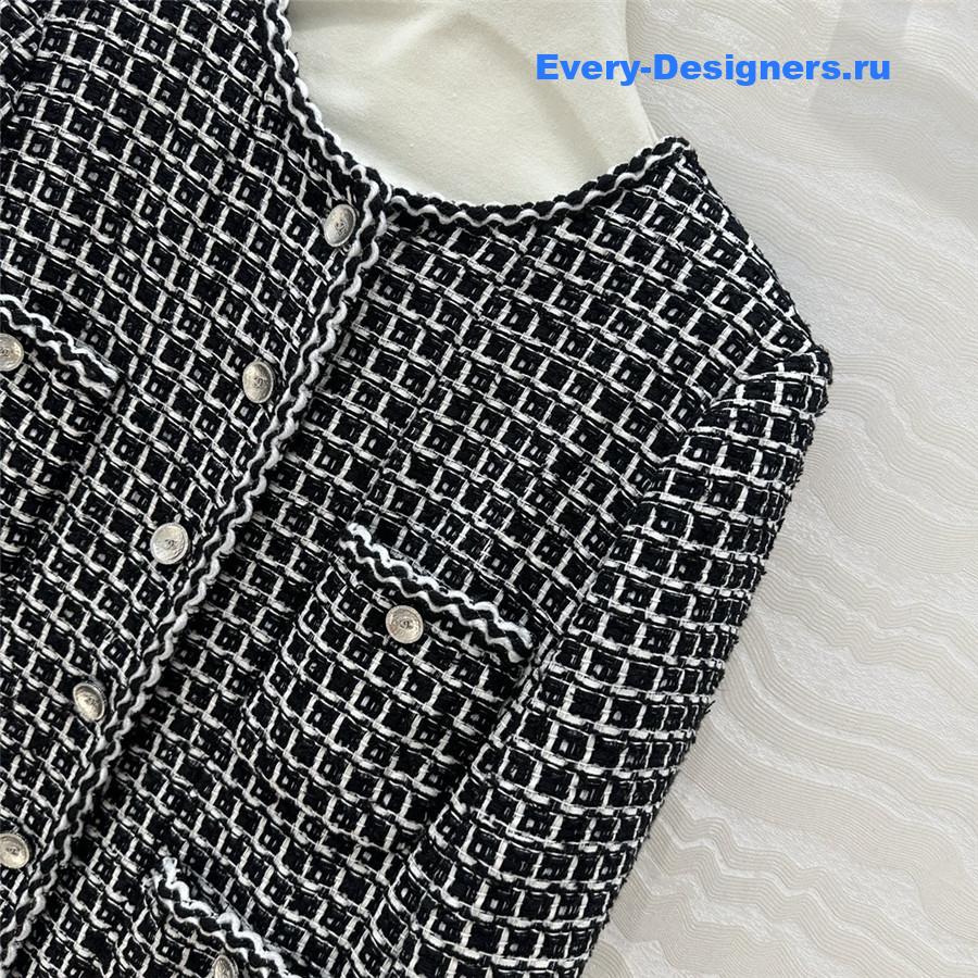 Ch**el check soft tweed jacket