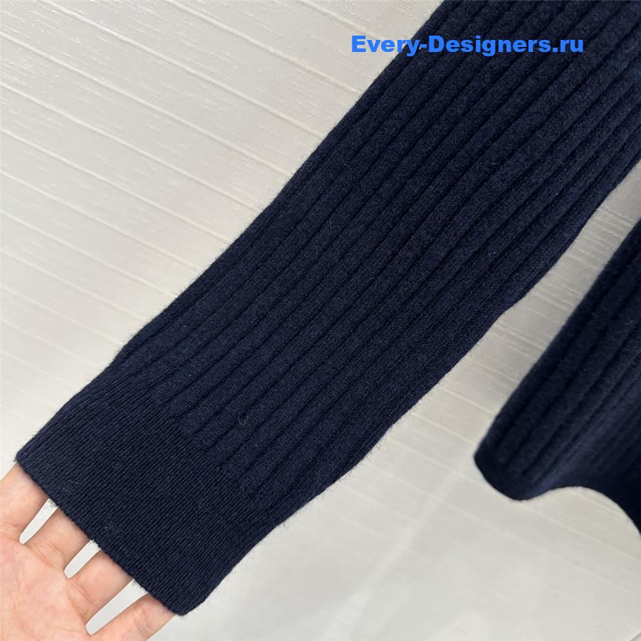 Miu Miu Ribbed V-Neck Cashmere Sweater