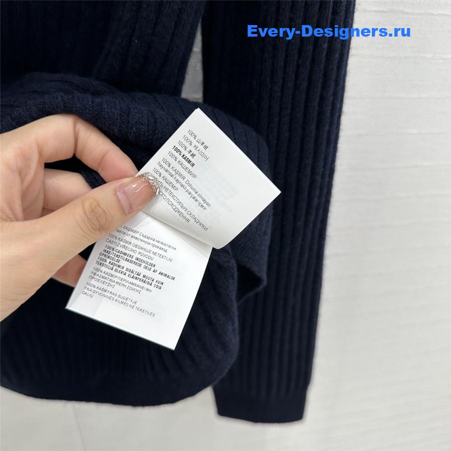 Miu Miu Ribbed V-Neck Cashmere Sweater