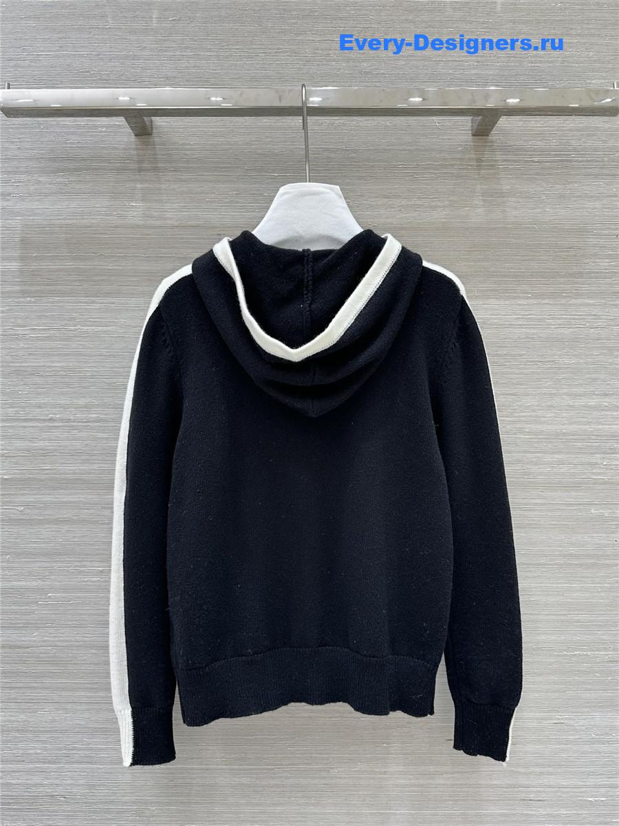 Ch**el hooded zip-up cardigan