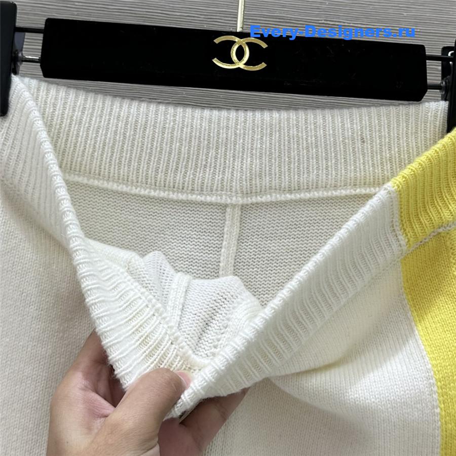 Ch**el cashmere wide-leg straight pants