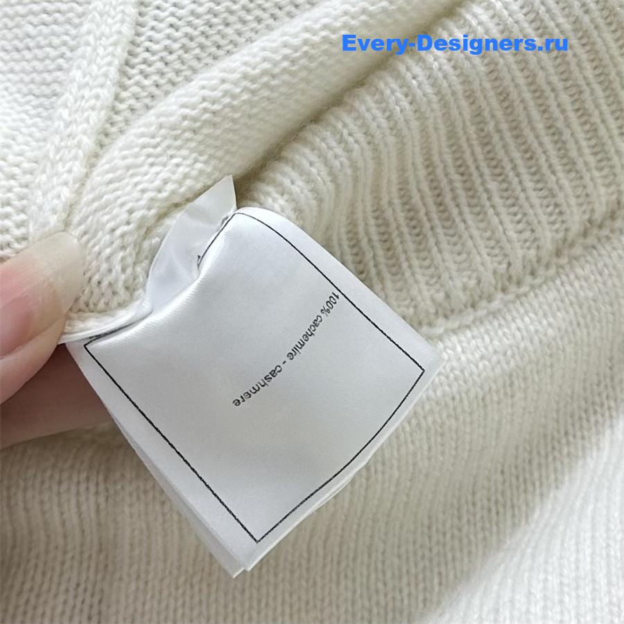 Ch**el cashmere wide-leg straight pants