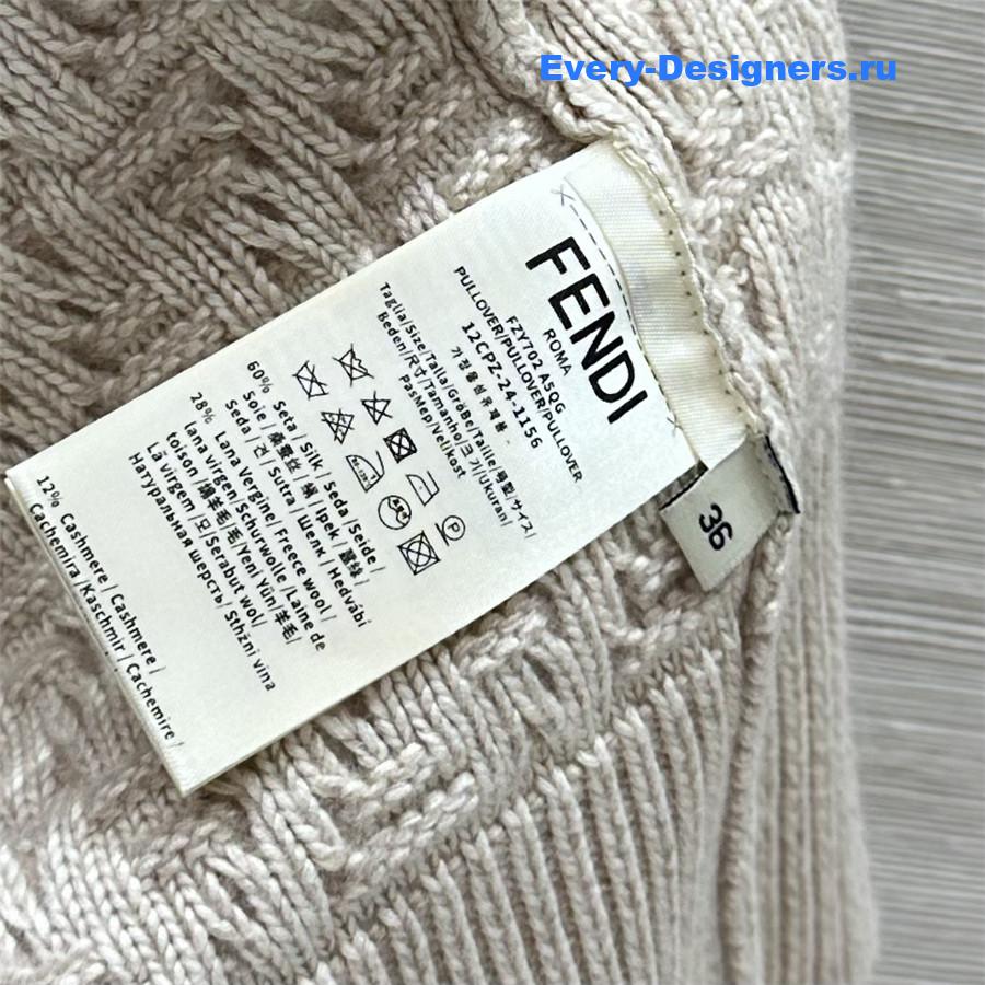 F**di ff v-neck silk/wool cardigan beige