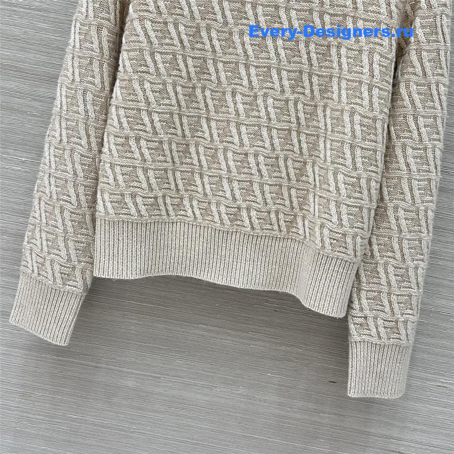 F**di ff v-neck silk/wool sweater beige