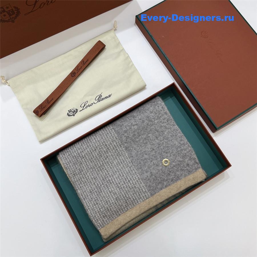 L0r0 P1ana pure cashmere colorblock long scarf