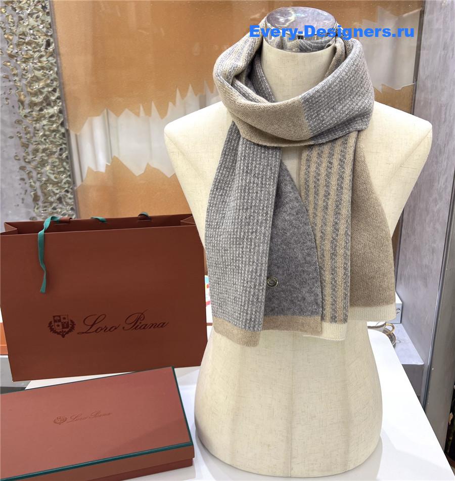 L0r0 P1ana pure cashmere colorblock long scarf