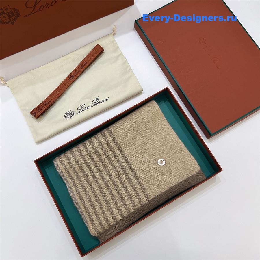 L0r0 P1ana pure cashmere colorblock long scarf