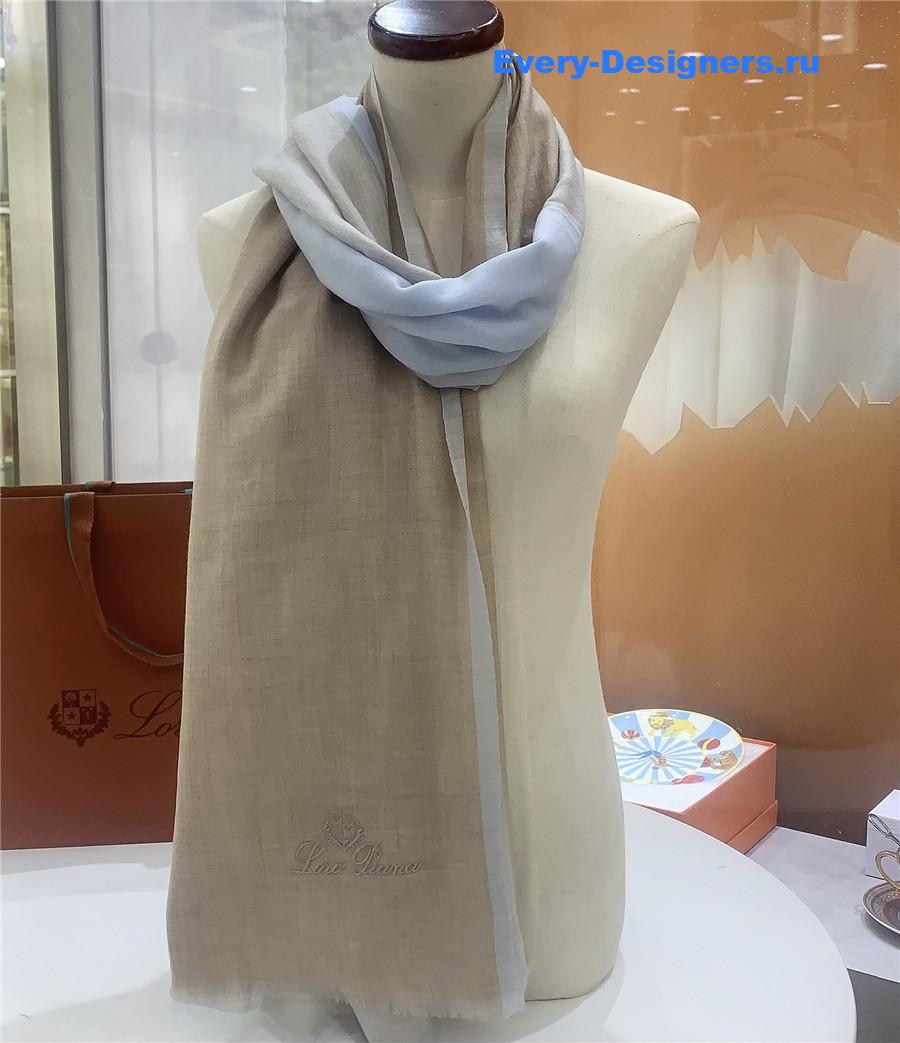 L0r0 P1ana ring velvet colorblock long scarf