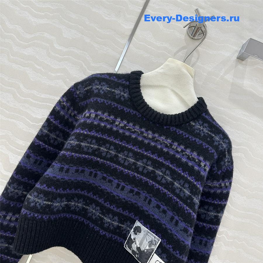 D10r cropped wool sweater blue/purple