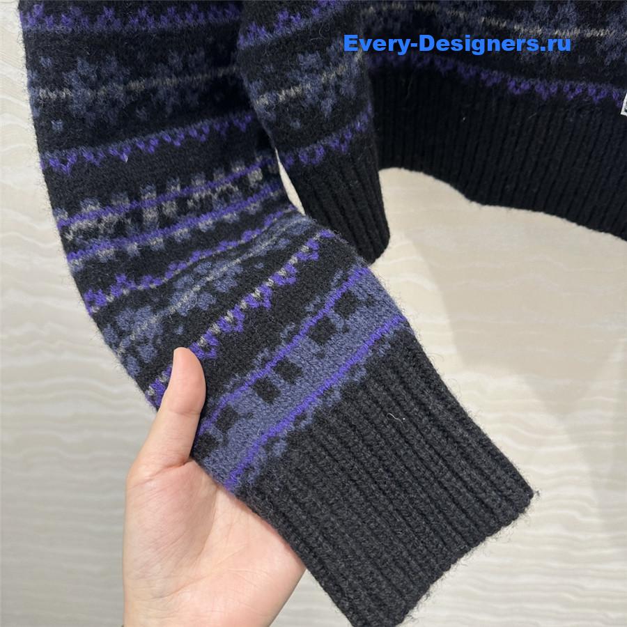 D10r cropped wool sweater blue/purple