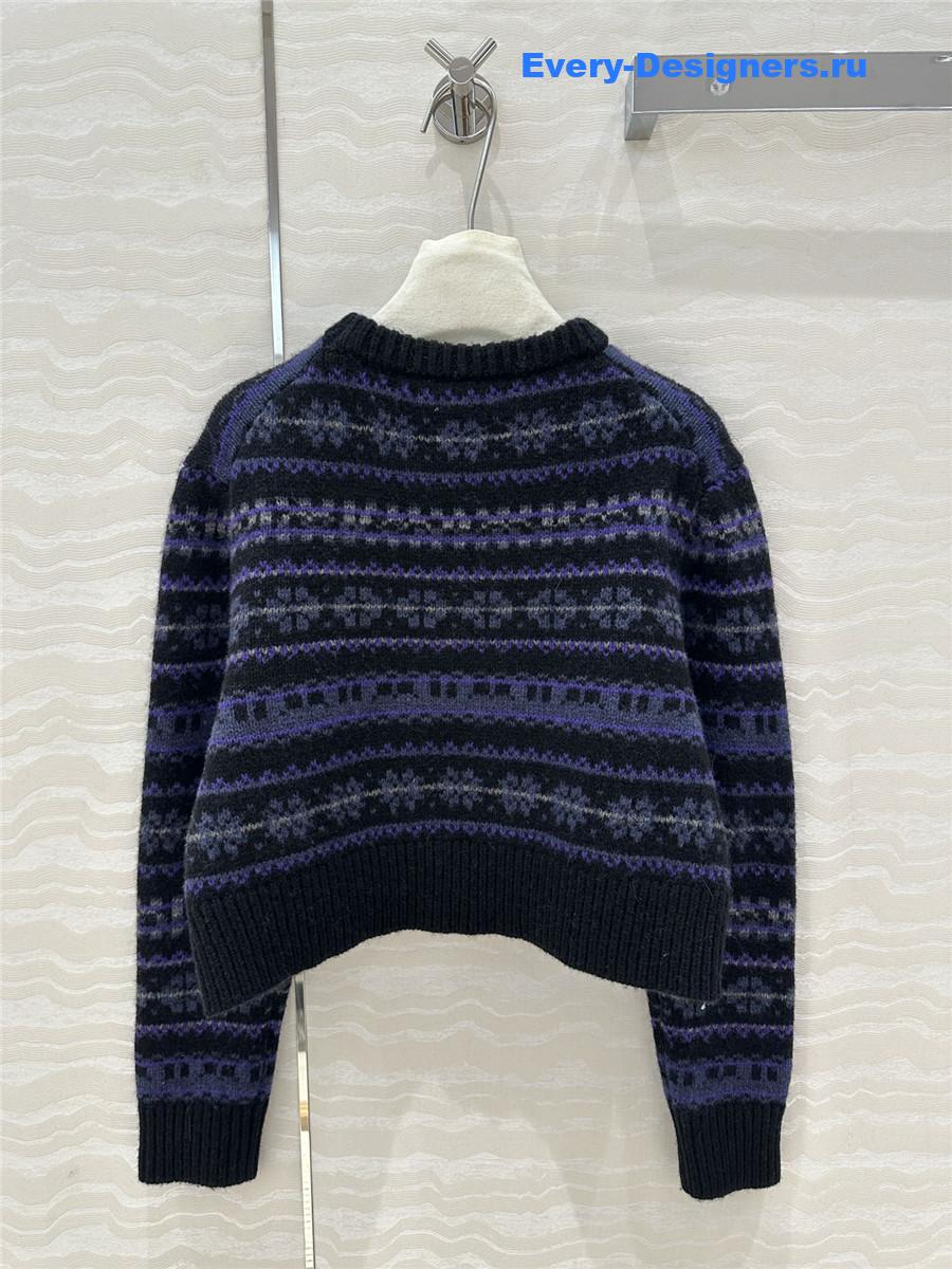 D10r cropped wool sweater blue/purple