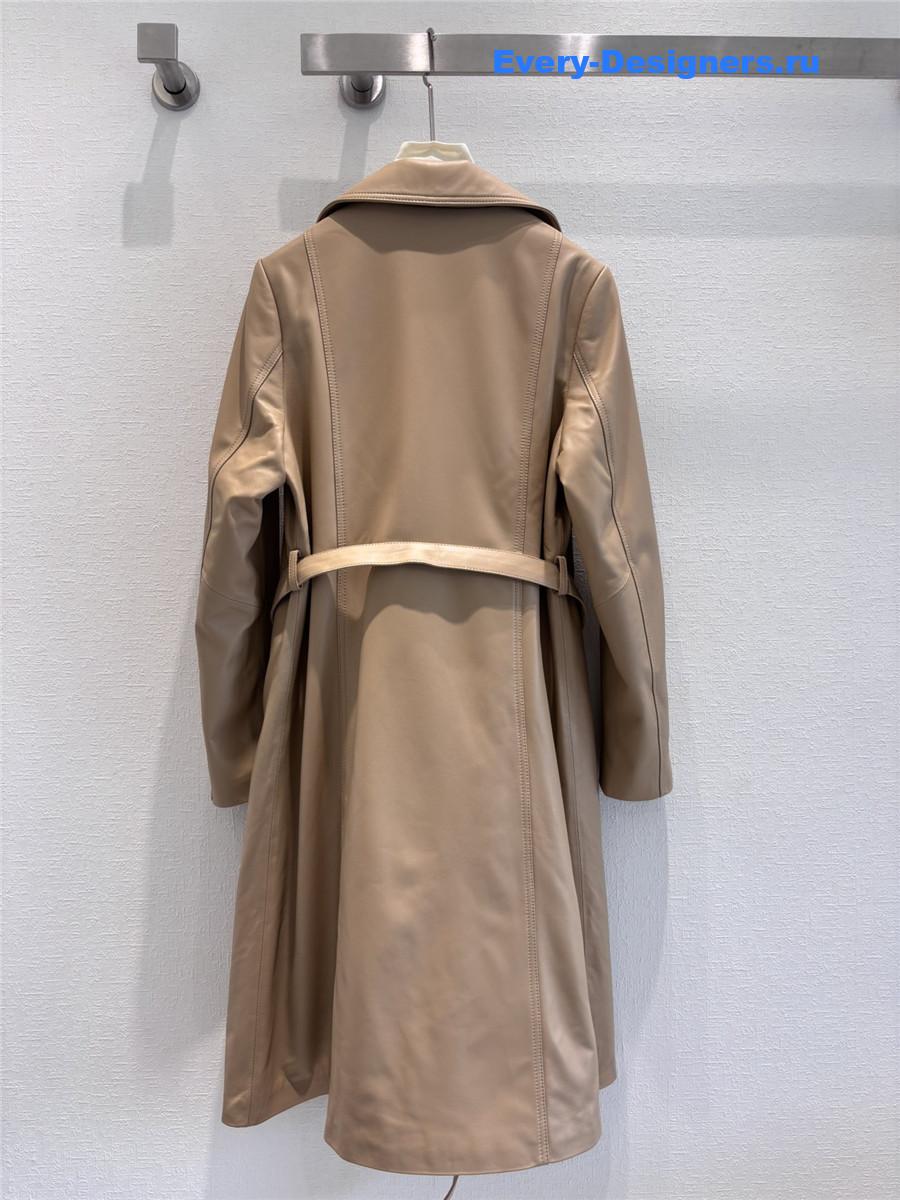 D10r long leather trench coat