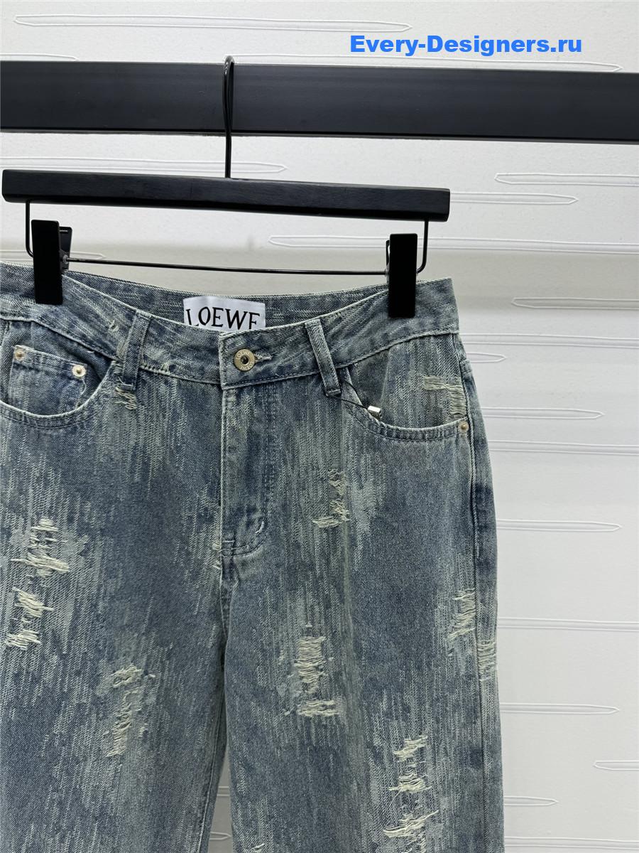L0ew* ripped straight jeans
