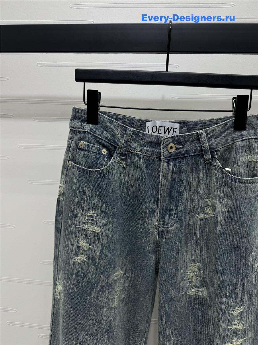 L0ew* ripped straight jeans