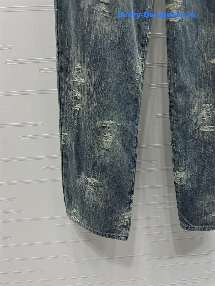 L0ew* ripped straight jeans