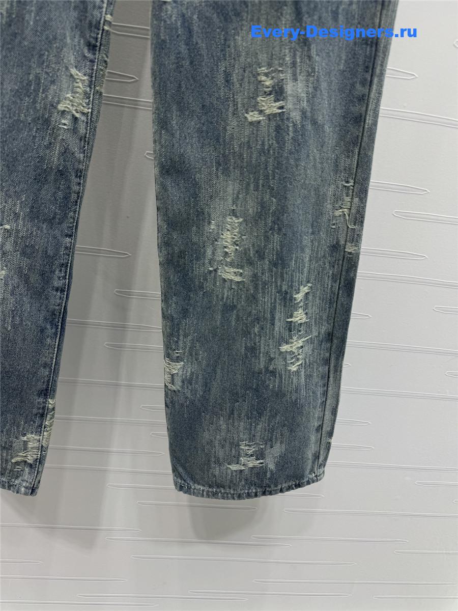 L0ew* ripped straight jeans