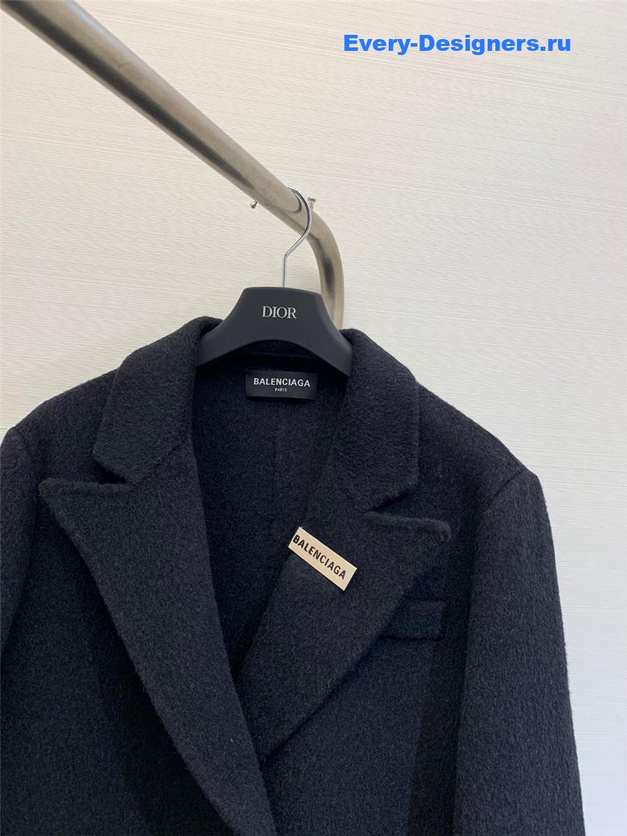 Ba1en*iaga loose wool cropped coat