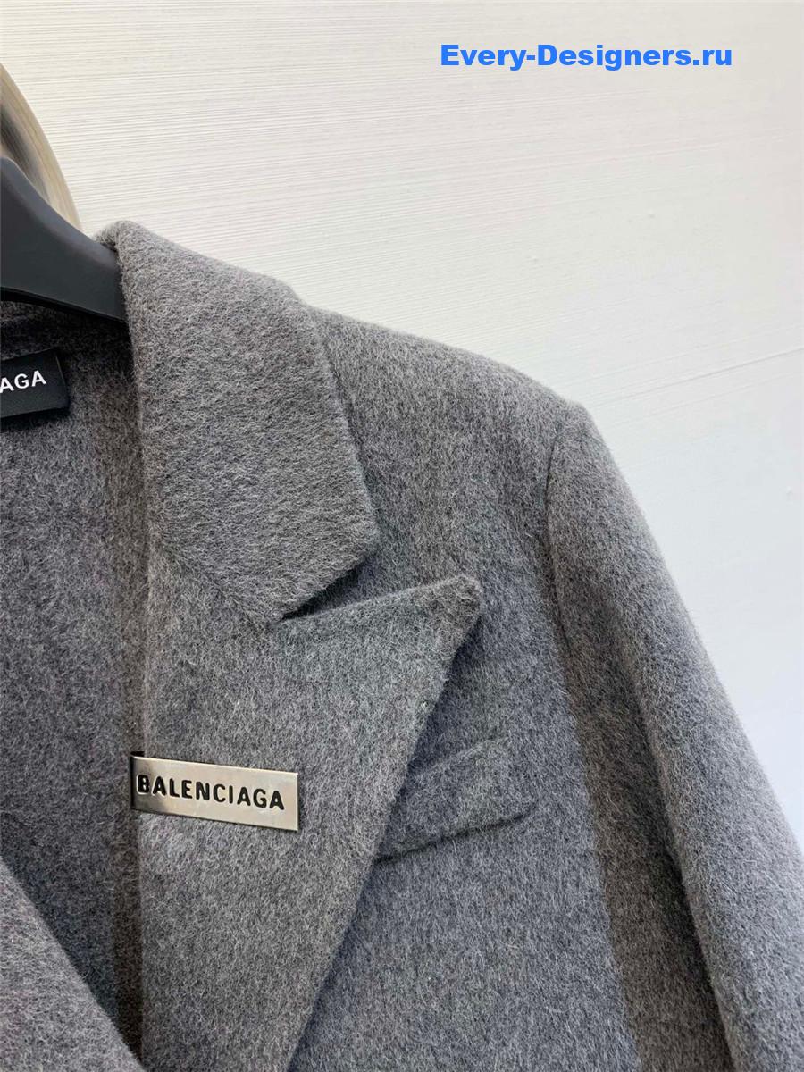 Ba1en*iaga loose wool cropped coat