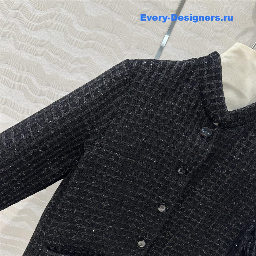 Ch**el check soft tweed jacket