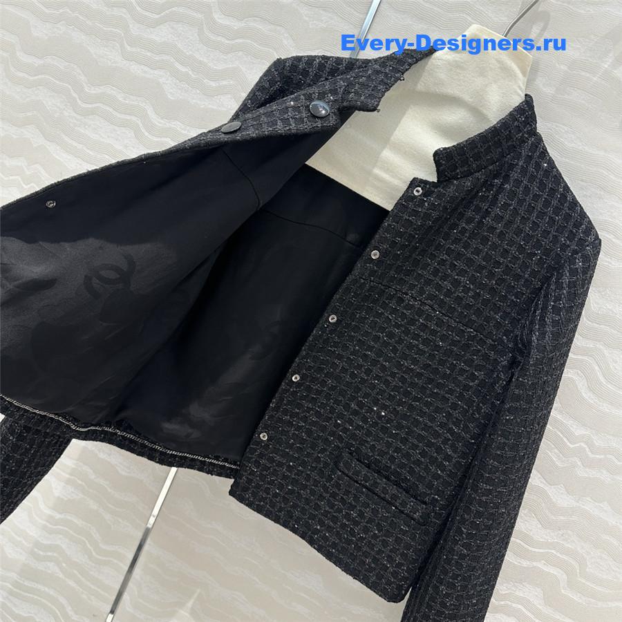 Ch**el check soft tweed jacket