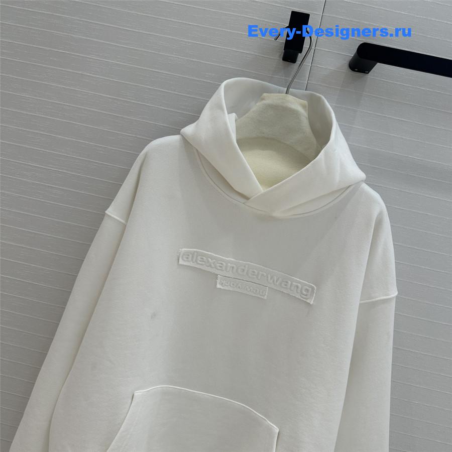 A1exa*der wang oversize logo hoodie white