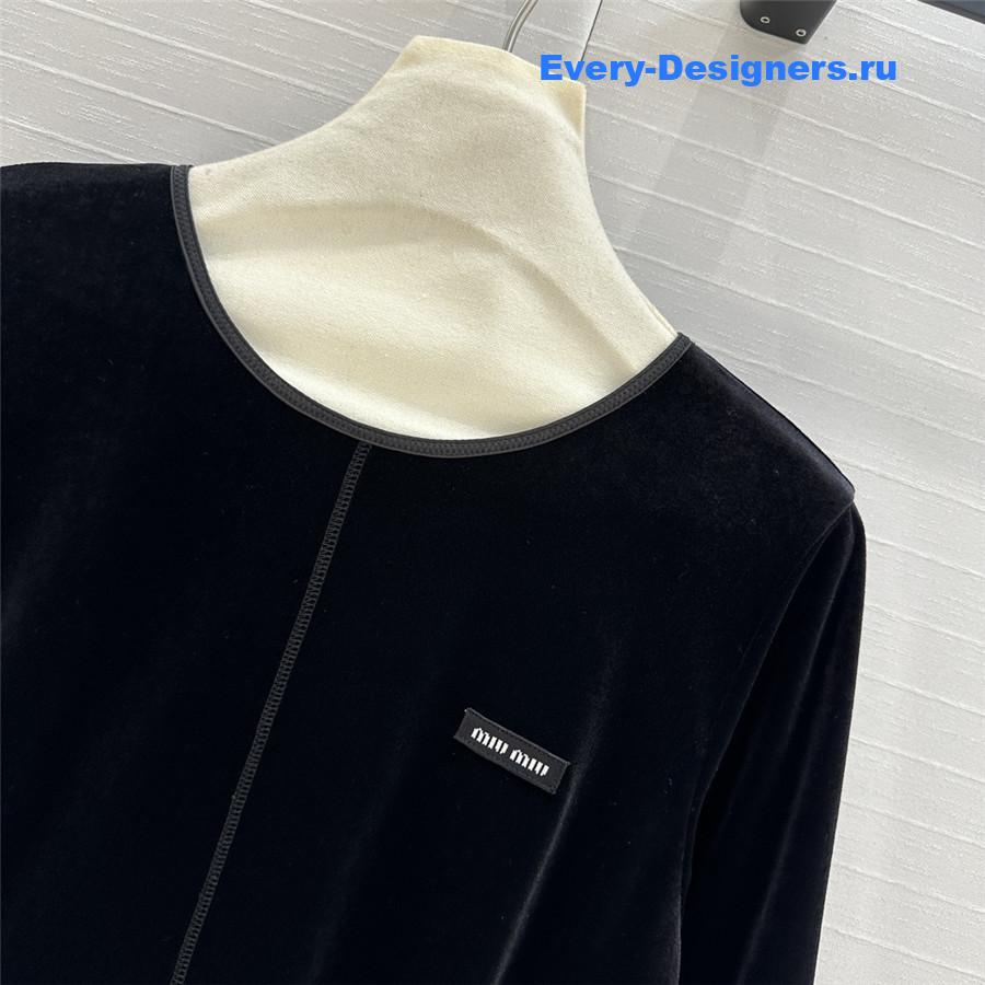 M1um1u velvet label embroidered dress