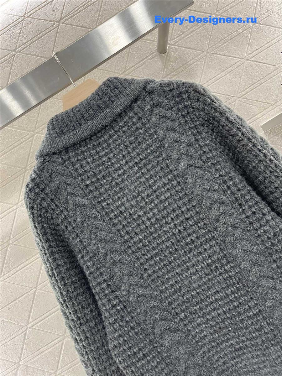 Moncler Plain Knit Zipper Cardigan