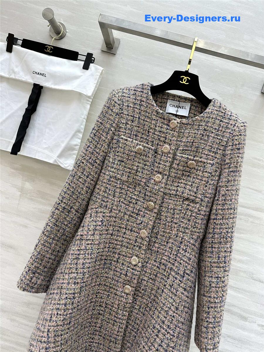 Ch**el soft tweed long sleeve dress