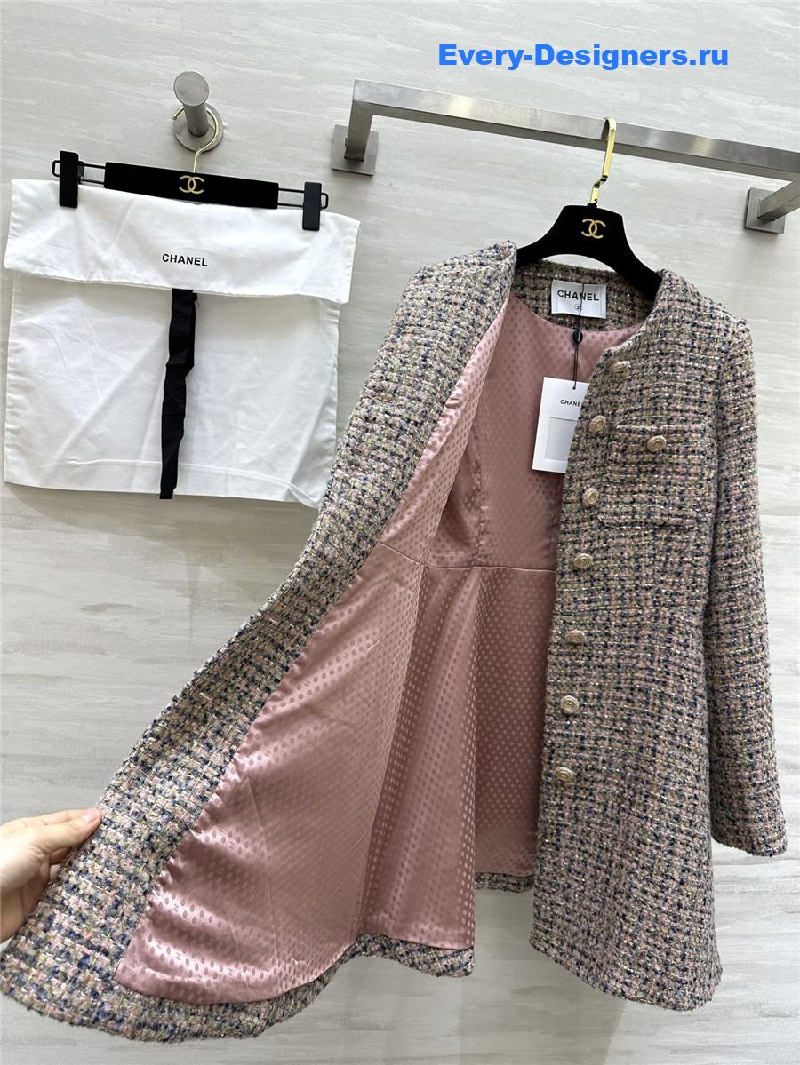Ch**el soft tweed long sleeve dress