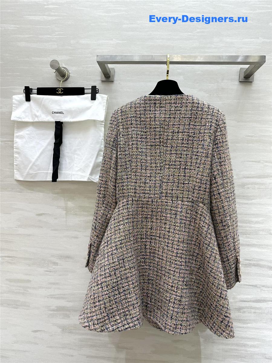 Ch**el soft tweed long sleeve dress