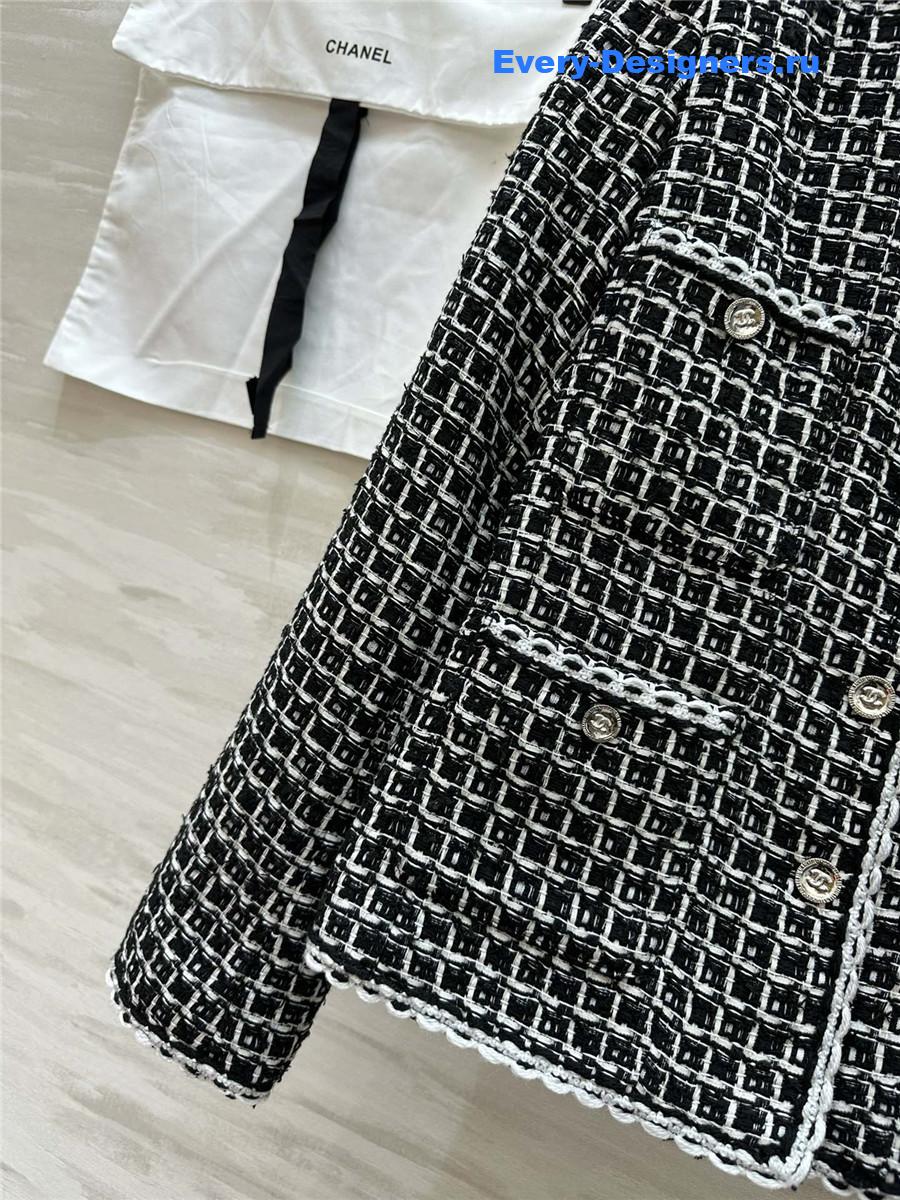 Ch**el check soft tweed jacket