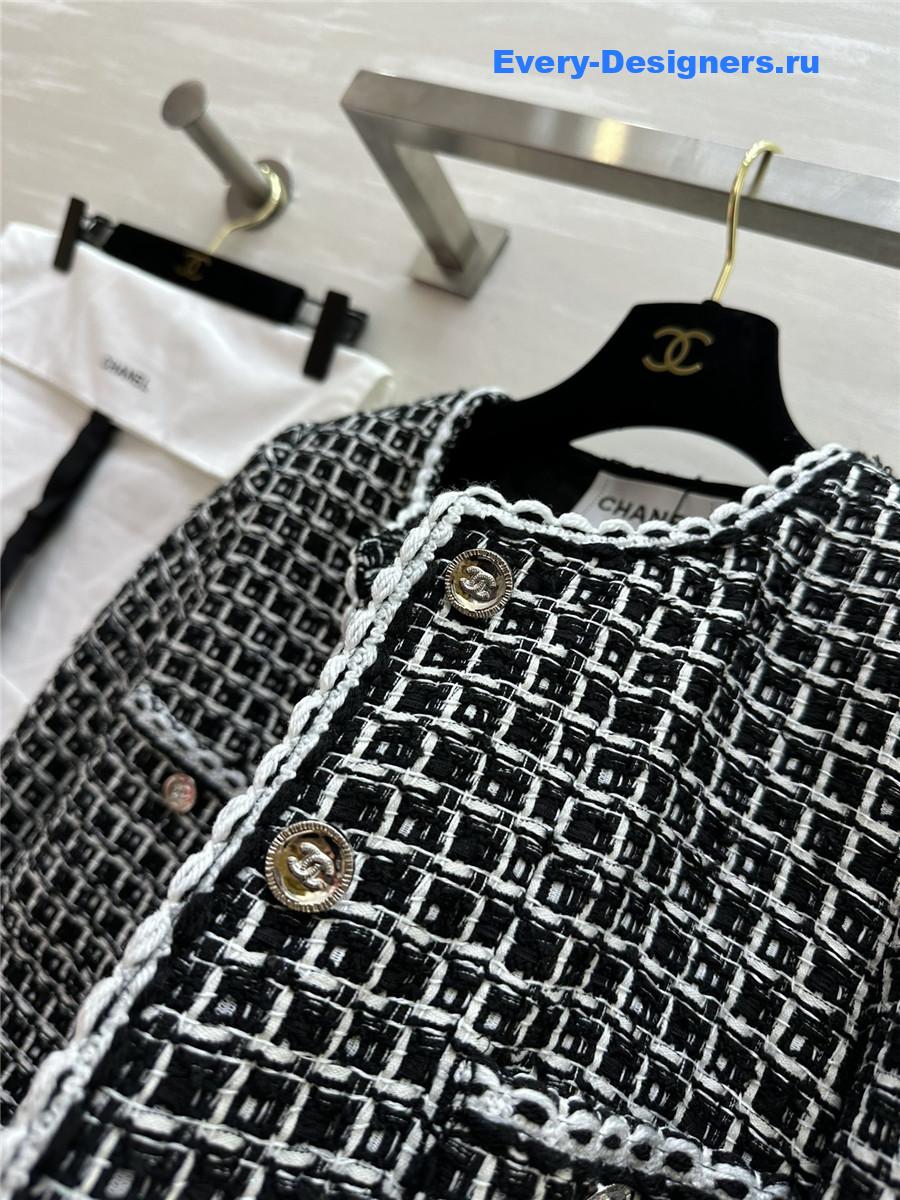 Ch**el check soft tweed jacket