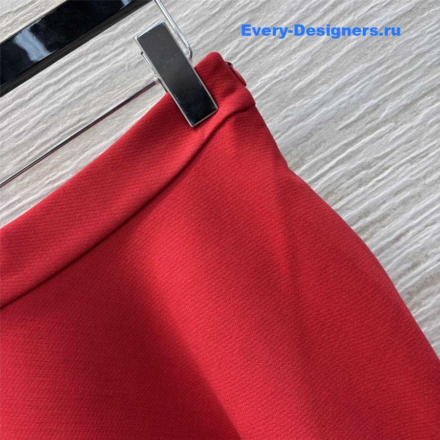 D10r red a-line maxi skirt