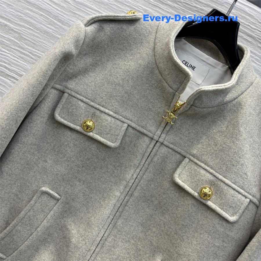 Ce1i*e stand collar woolen jacket