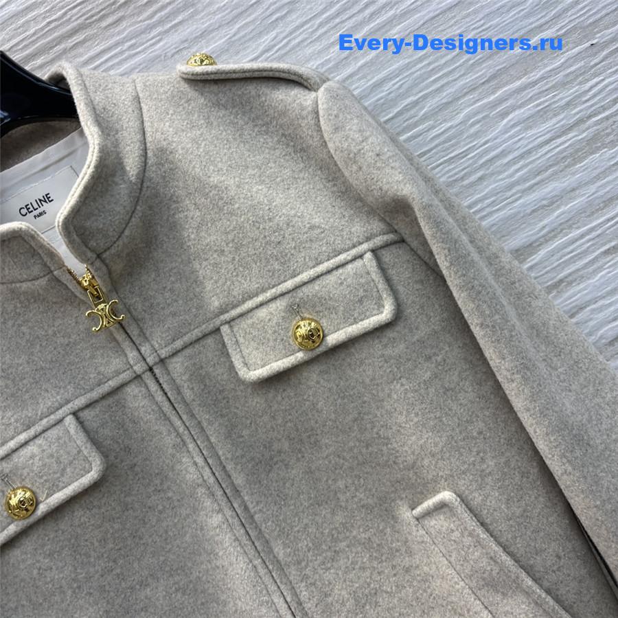 Ce1i*e stand collar woolen jacket