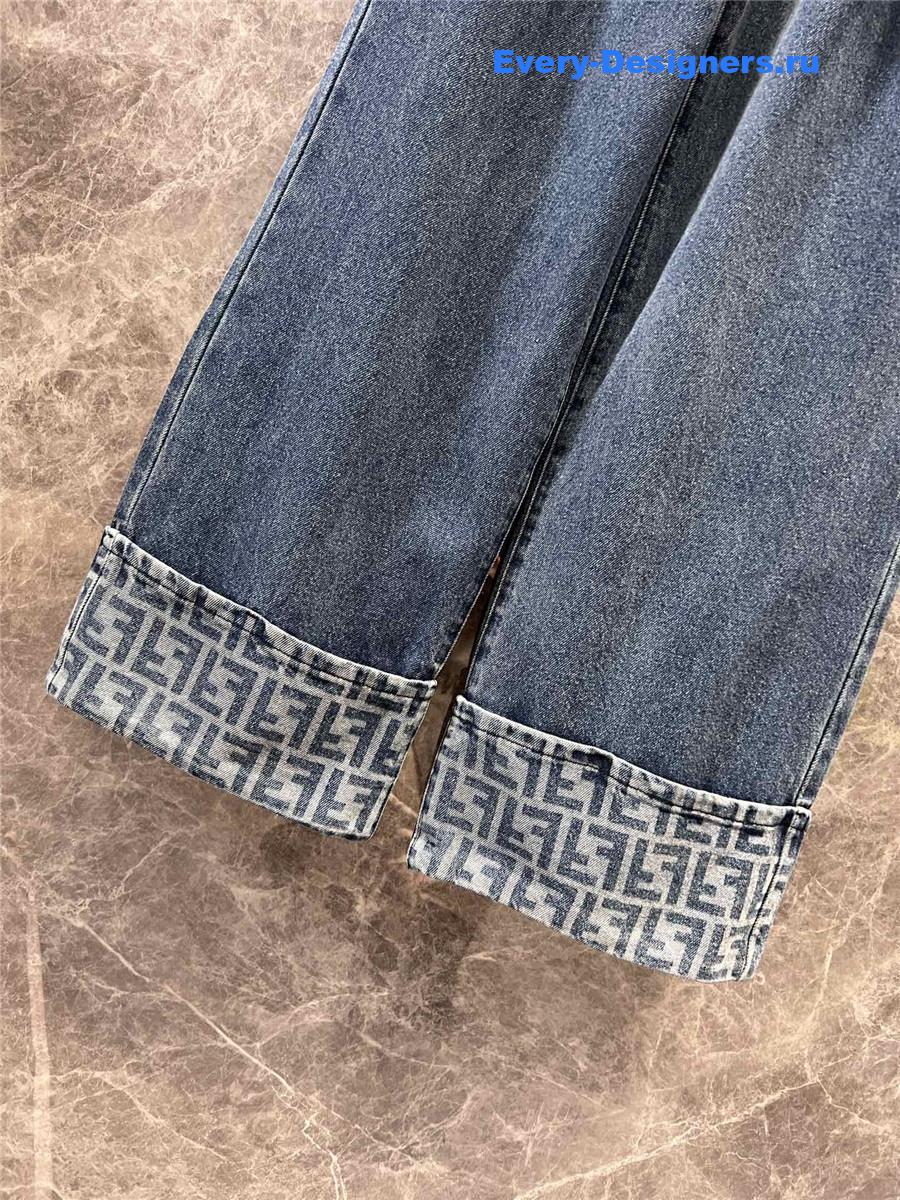 F**di blue wide-leg jeans