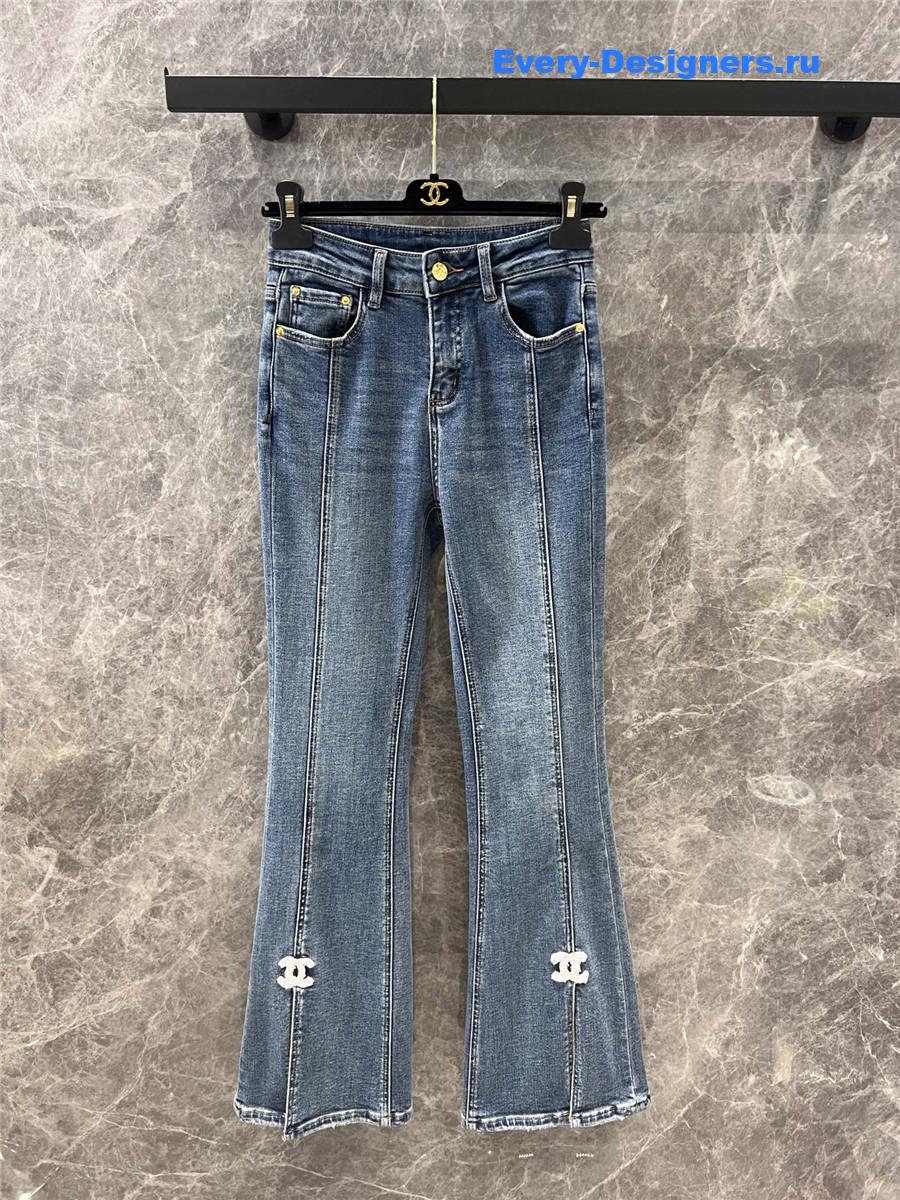 Ch**el bootcut denim trousers