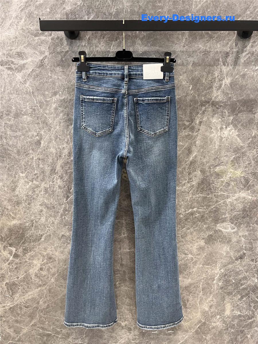 Ch**el bootcut denim trousers