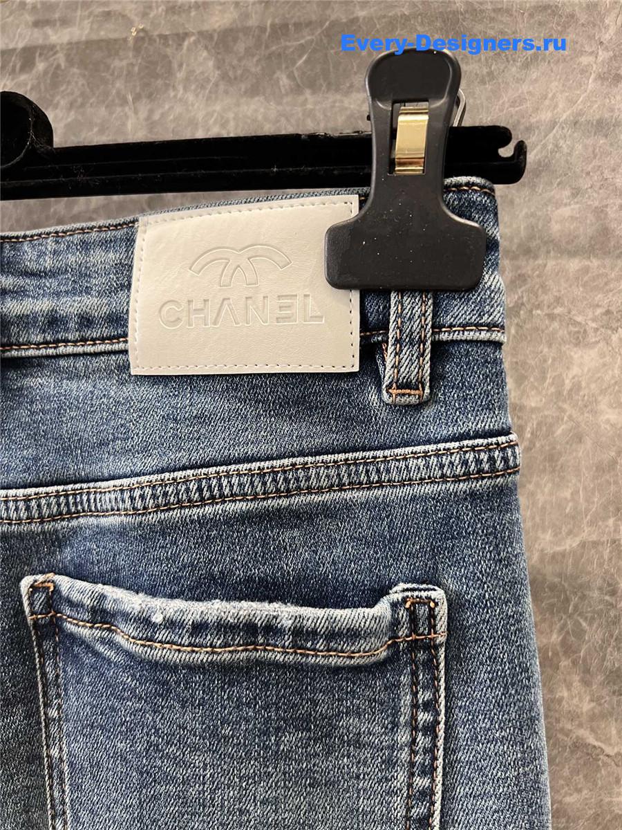 Ch**el bootcut denim trousers