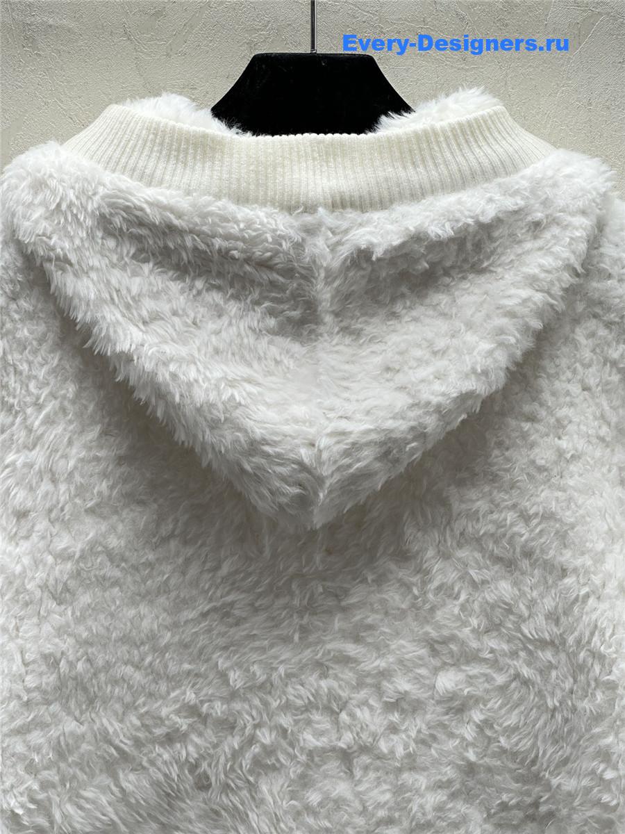 BC Plush Wool Hooded Cardigan White