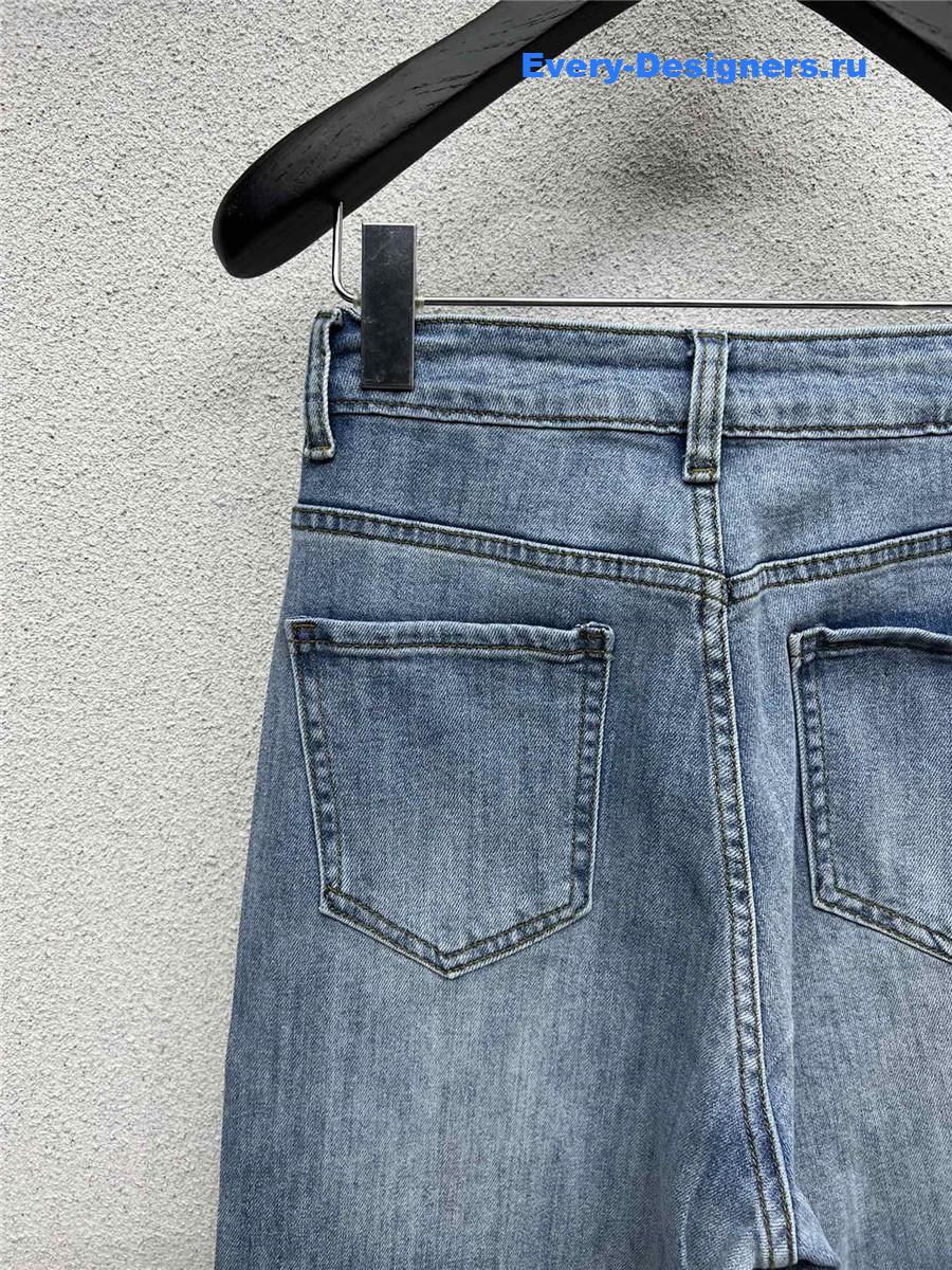 Ch**el denim straight wide leg pants