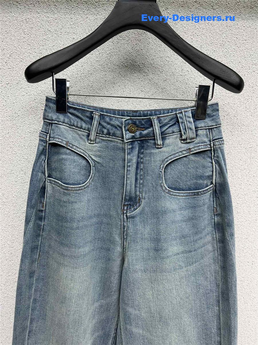 Ba1en*iaga denim straight-leg pants