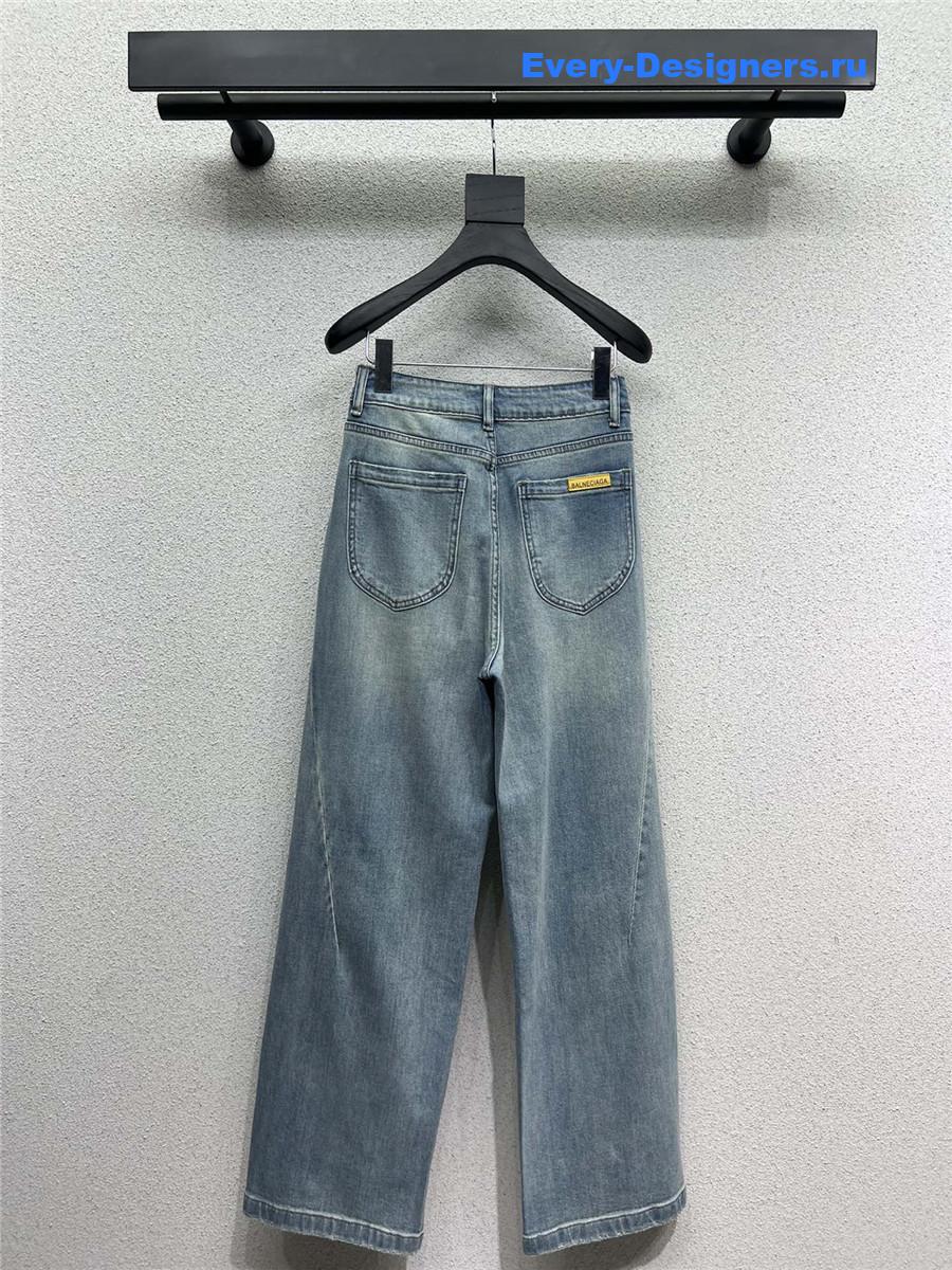 Ba1en*iaga denim straight-leg pants
