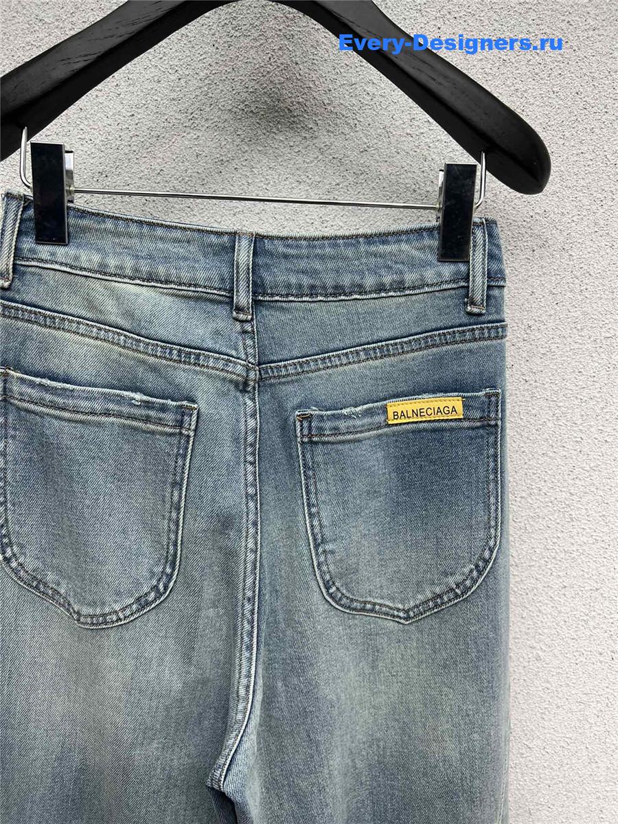 Ba1en*iaga denim straight-leg pants