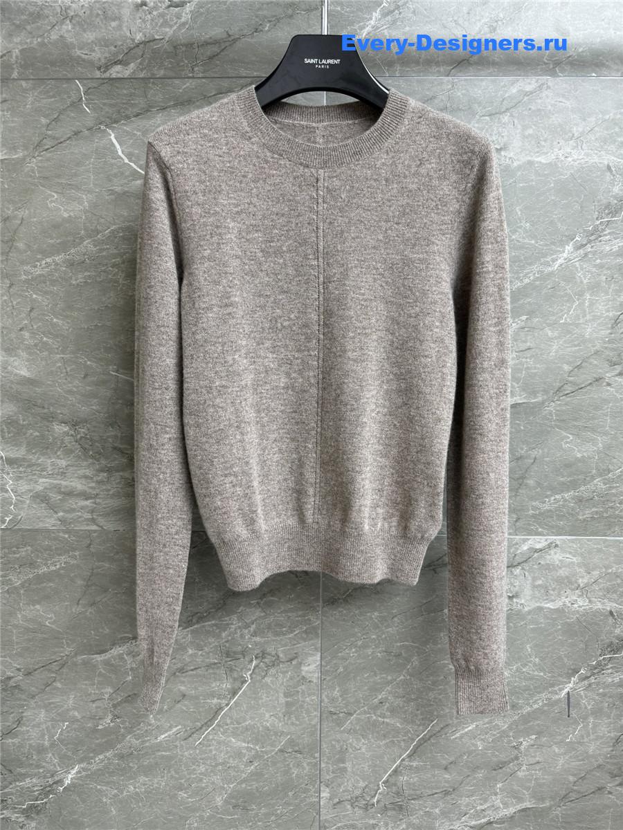 Y51 openwork cashmere sweater taupe
