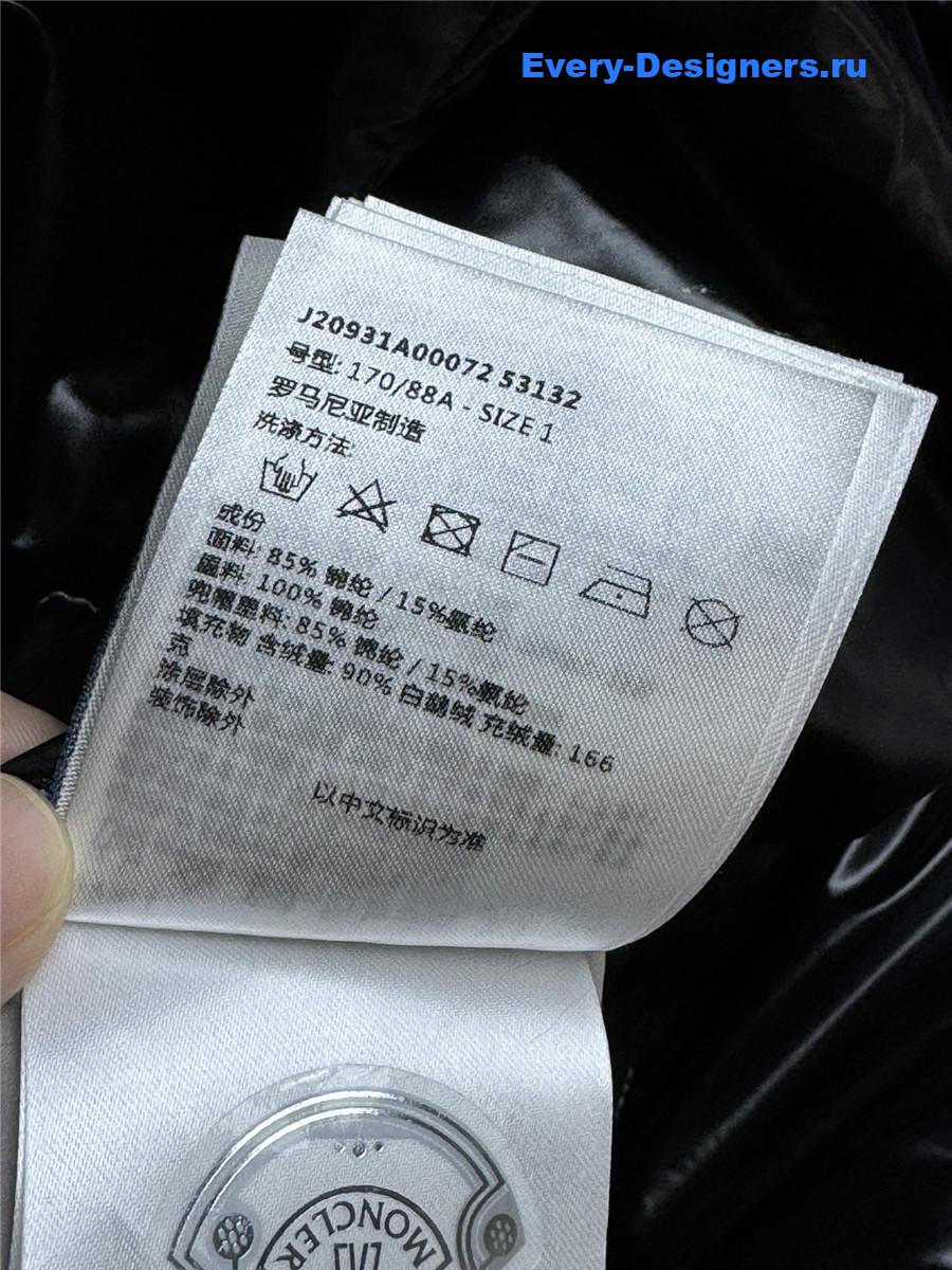 Moncler Black Label Slim Fit Down Jacket